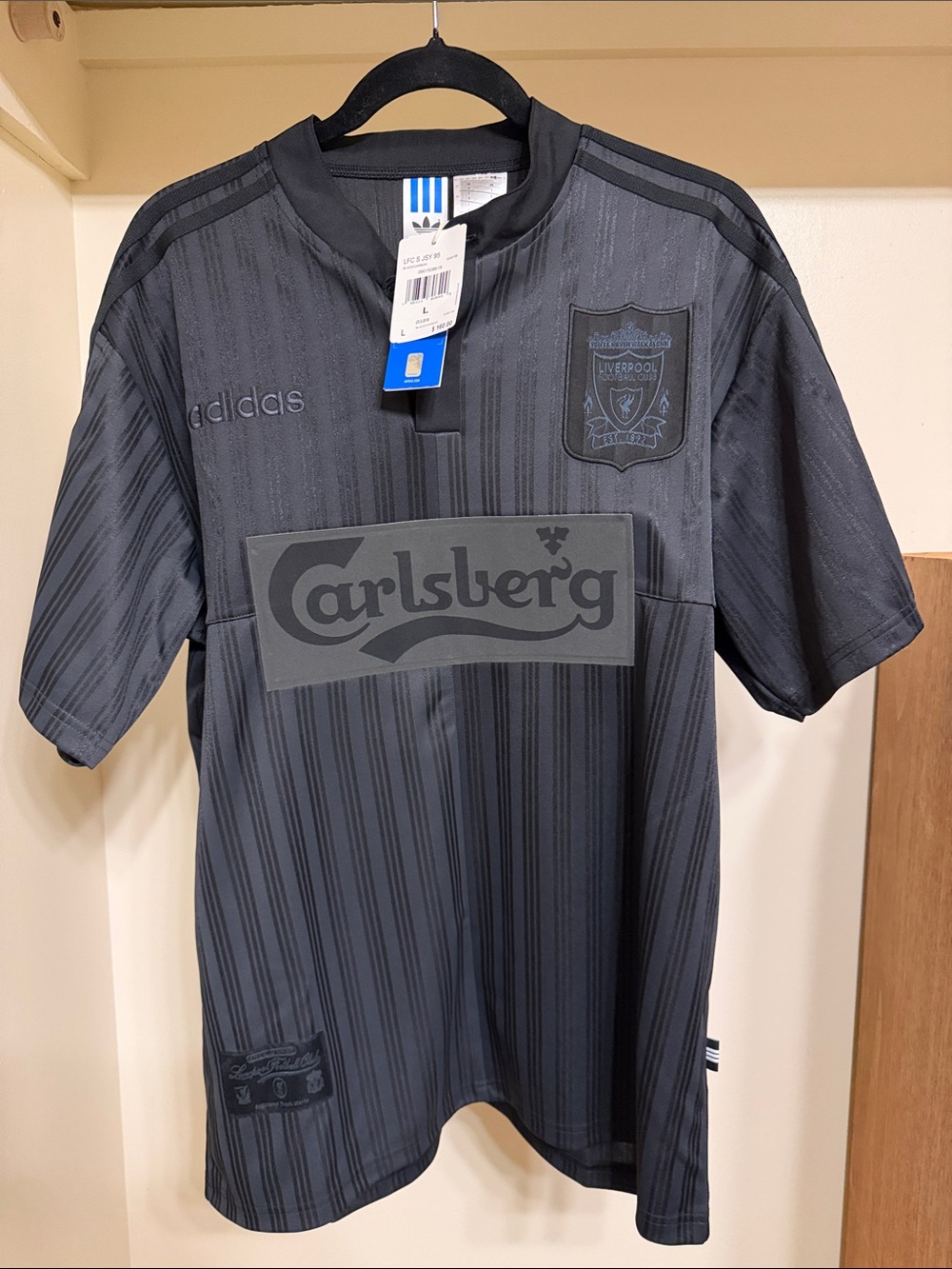 NWT Authentic Adidas Men’s Black Liverpool FC Retro Carlsberg Special 95 Jersey